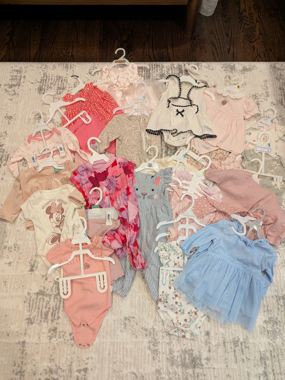 Mixed Baby Girls Clothing Bundle - Assorted Colors (Pink, Blue, Coral, Cream)